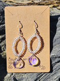 Crystal and glass earrings with SS hooks RH42